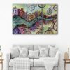 3 panels amsterdam abstract canvas art