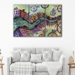 3 panels amsterdam abstract canvas art