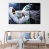 3 panels astronaut drinking soda canvas art