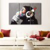 3 panels banksy dj monkey canvas art