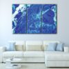 3 panels blue ocean canvas art