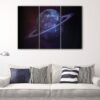 3 panels blue saturn canvas art