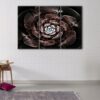 3 panels brown fractal canvas art