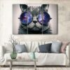 3 panels cool cat canvas art