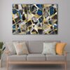 3 panels cracked glass canvas art