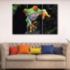 3 panels cute frog canvas art