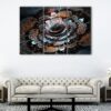 3 panels dark fractal canvas art