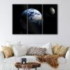 3 panels earth in dark canvas art