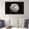 3 panels full moon canvas art