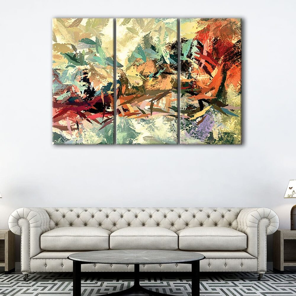 3 panels geometric texture canvas art