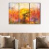 3 panels hidden tree canvas art