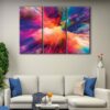 3 panels hot clouds canvas art