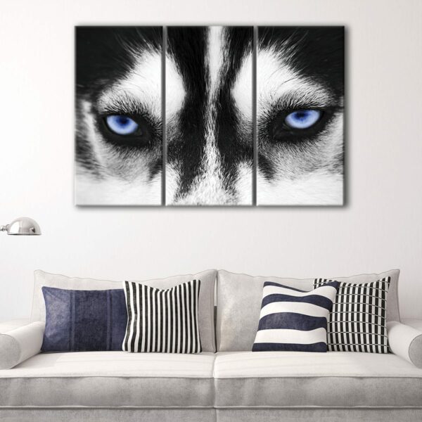 3 panels husky eyes canvas art