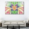 3 panels multicolor fractal canvas art