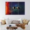 3 panels sun and planets canvas art