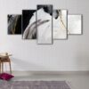 5 panels abstract strokes canvas art