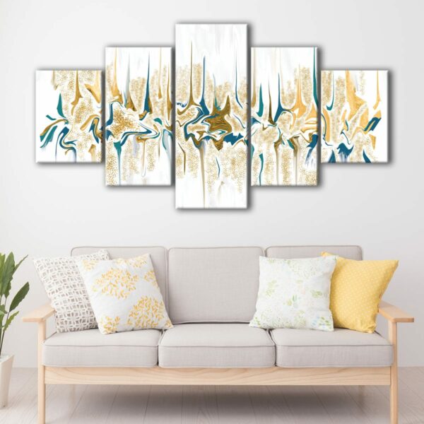 5 panels acrylic abstract canvas art