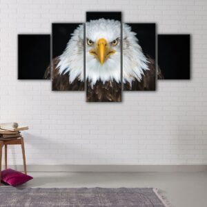 5 panels bold eagle canvas art