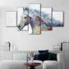 5 panels colorful horse canvas art