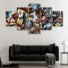 5 panels complex geometric abstract canvas art