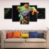 5 panels cute frog canvas art