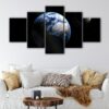 5 panels earth in dark canvas art