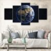 5 panels earth under stars canvas art