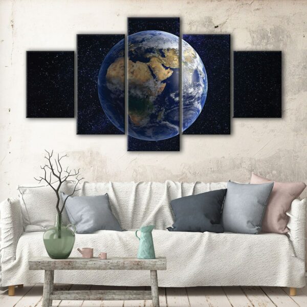 5 panels earth under stars canvas art