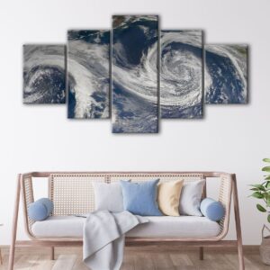 5 panels earth view canvas art