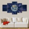 5 panels electric earth canvas art