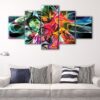 5 panels electrified colors canvas art