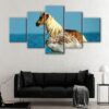 5 panels horse on beach canvas art