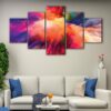 5 panels hot clouds canvas art