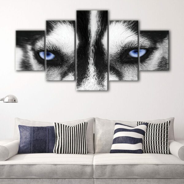 5 panels husky eyes canvas art