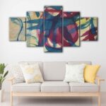 5 panels japanese caligraphy canvas art