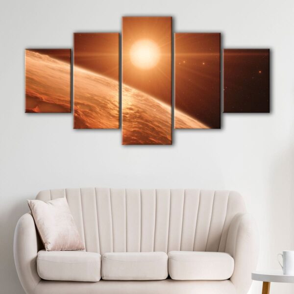 5 panels mars sunshine canvas art