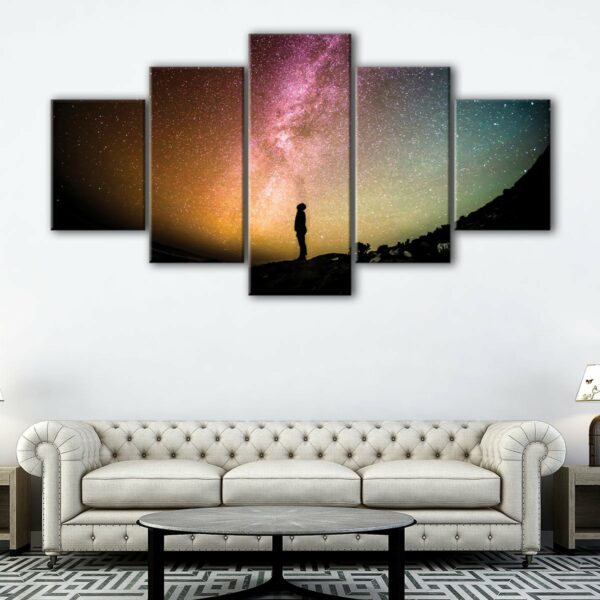 5 panels milky way canvas art