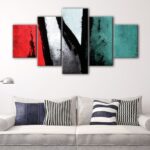 5 panels multicolor abstract canvas art