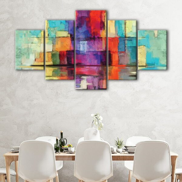 5 panels oil squares canvas art