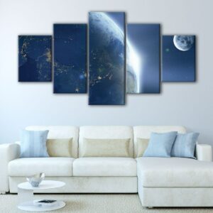 5 panels planet earth canvas art