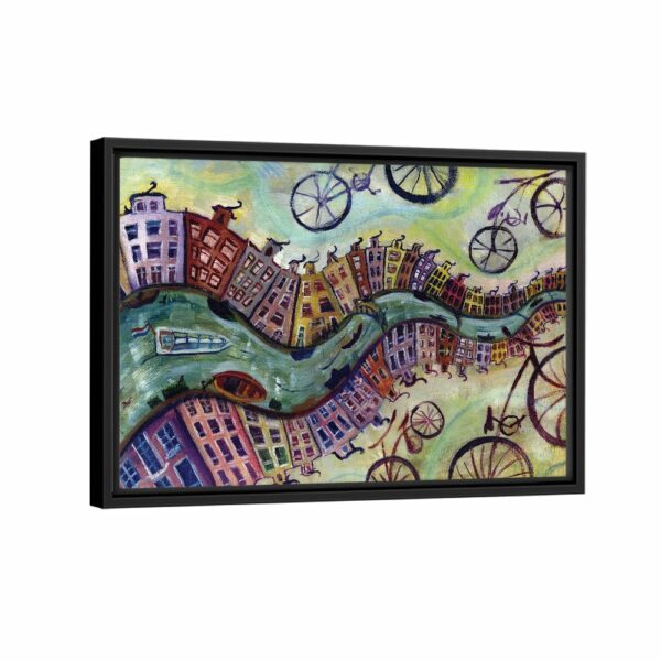 amsterdam abstract framed canvas black frame