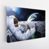 astronaut drinking soda stretched canvas