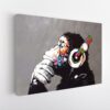 banksy dj monkey stretched canvas