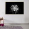 black and white tiger floating frame canvas