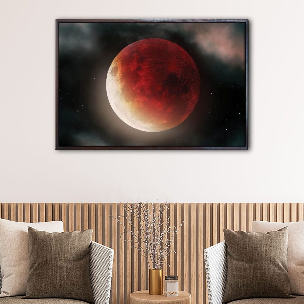 blood moon floating frame canvas