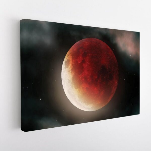 blood moon stretched canvas