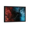 blue and red marble framed canvas black frame