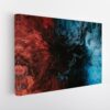 blue and red marble stretched canvas