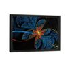 blue fractal framed canvas black frame