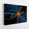 blue fractal stretched canvas